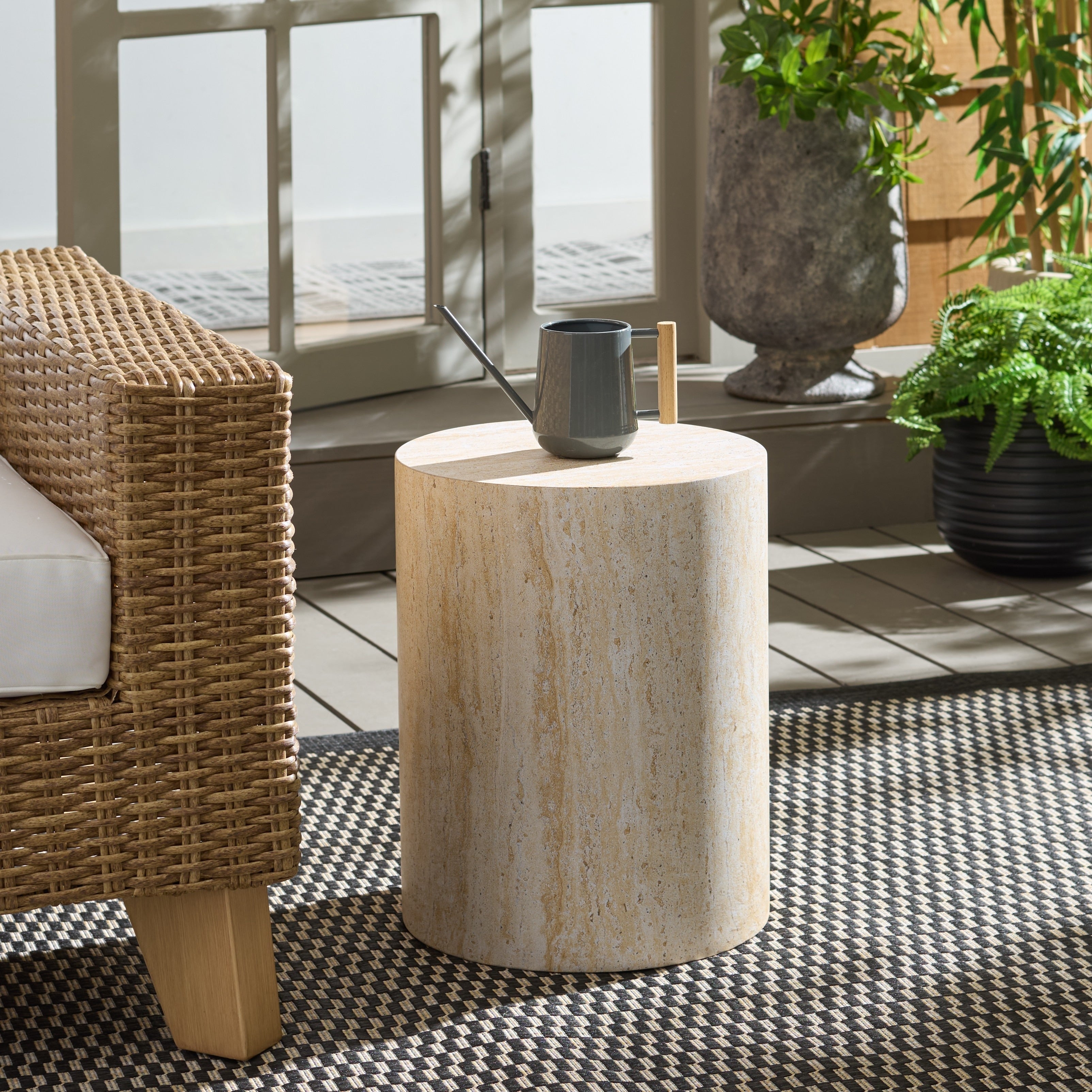 Safavieh Outdoor Living Tina Cylinder Accent Table 14 W X 14 D X 18 H