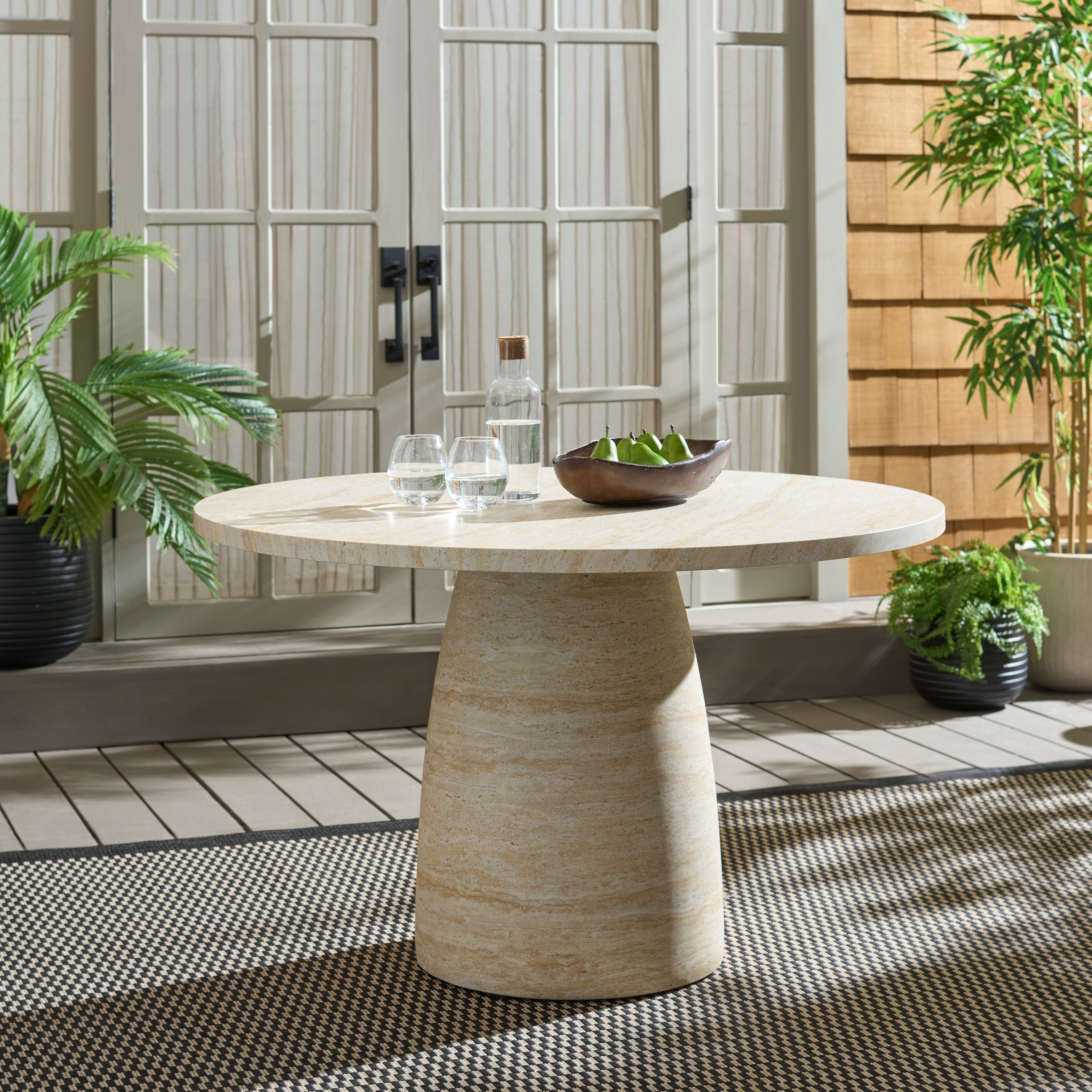 Safavieh Outdoor Living Tina Round Dining Table 47 W X 47 D X 30 H