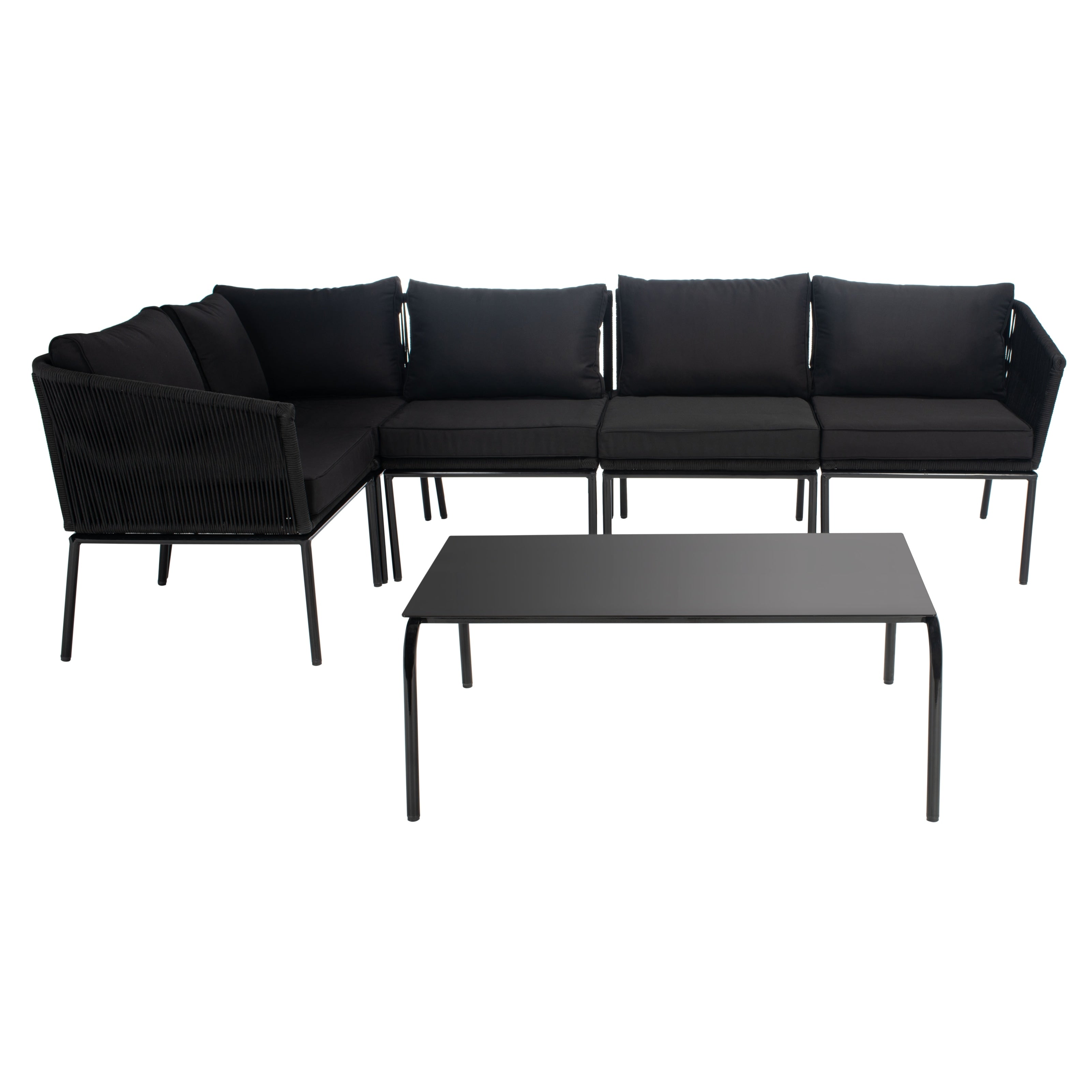 Safavieh Remsin Rope Outdoor Sectional Living Set 39 W X 26 D X 15 H