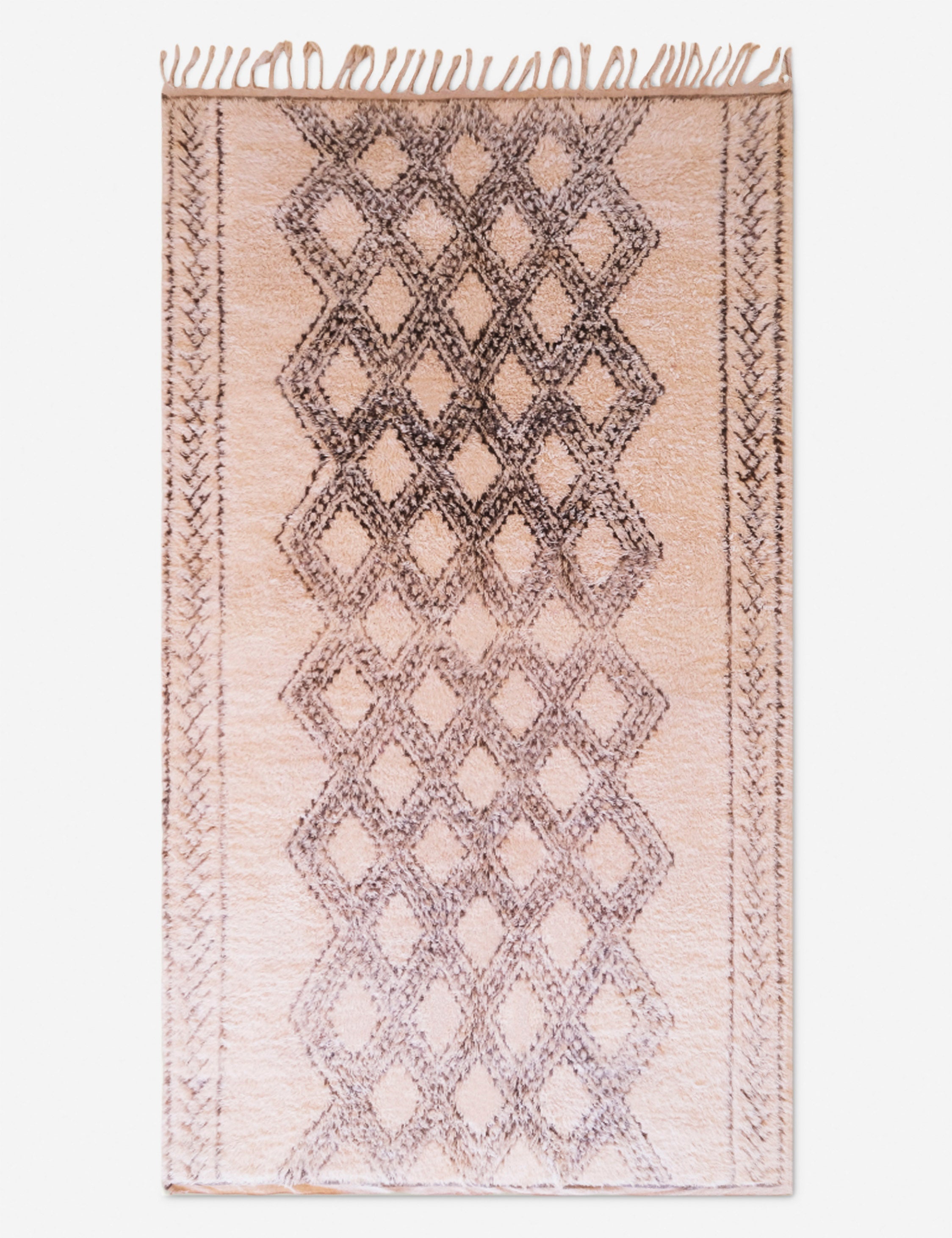 Vintage Moroccan Hand-Knotted Wool Rug No. 53, 6'11 x 11'11in