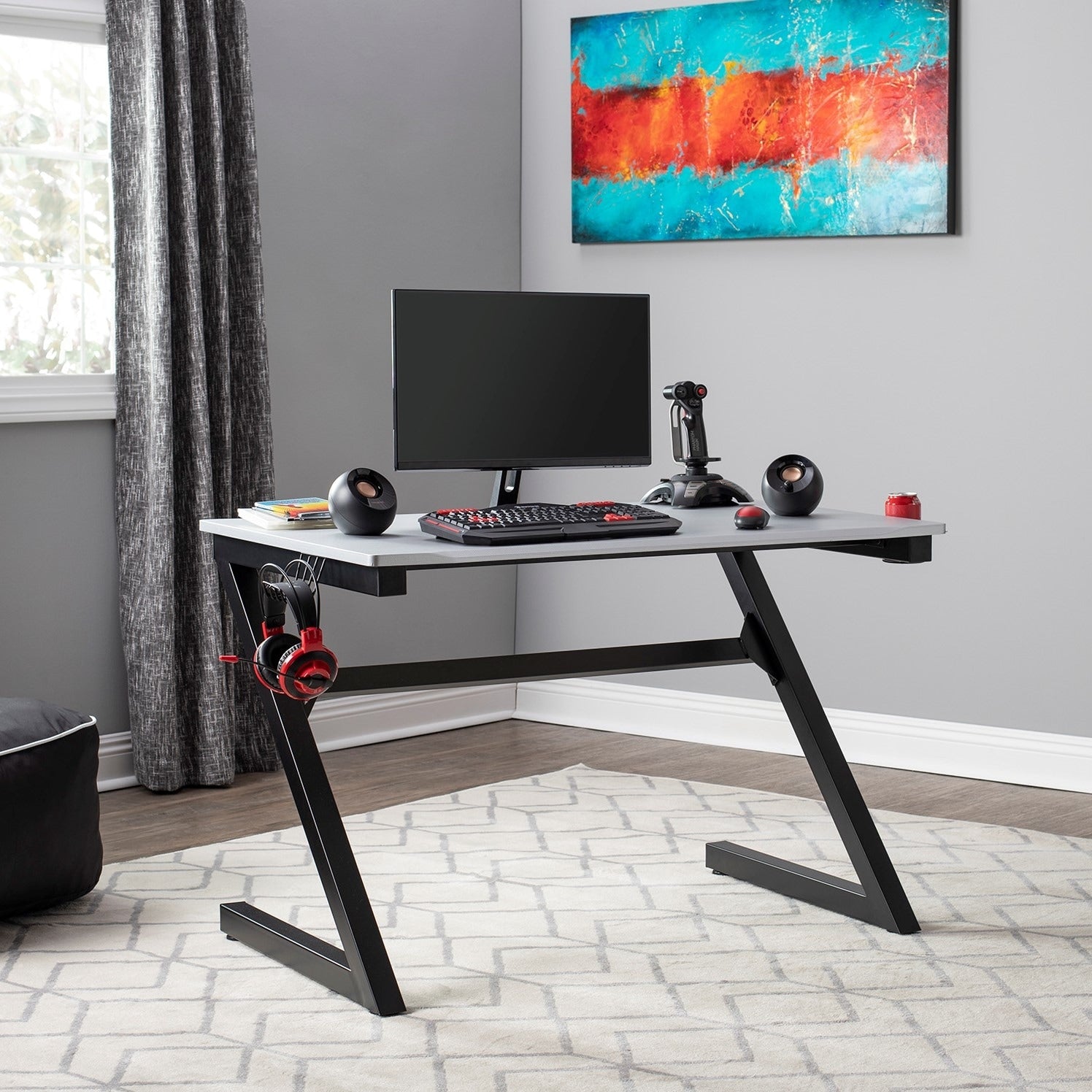 Sd Gaming Zone Pc Gamer Computer Desk With Charging Station 51255