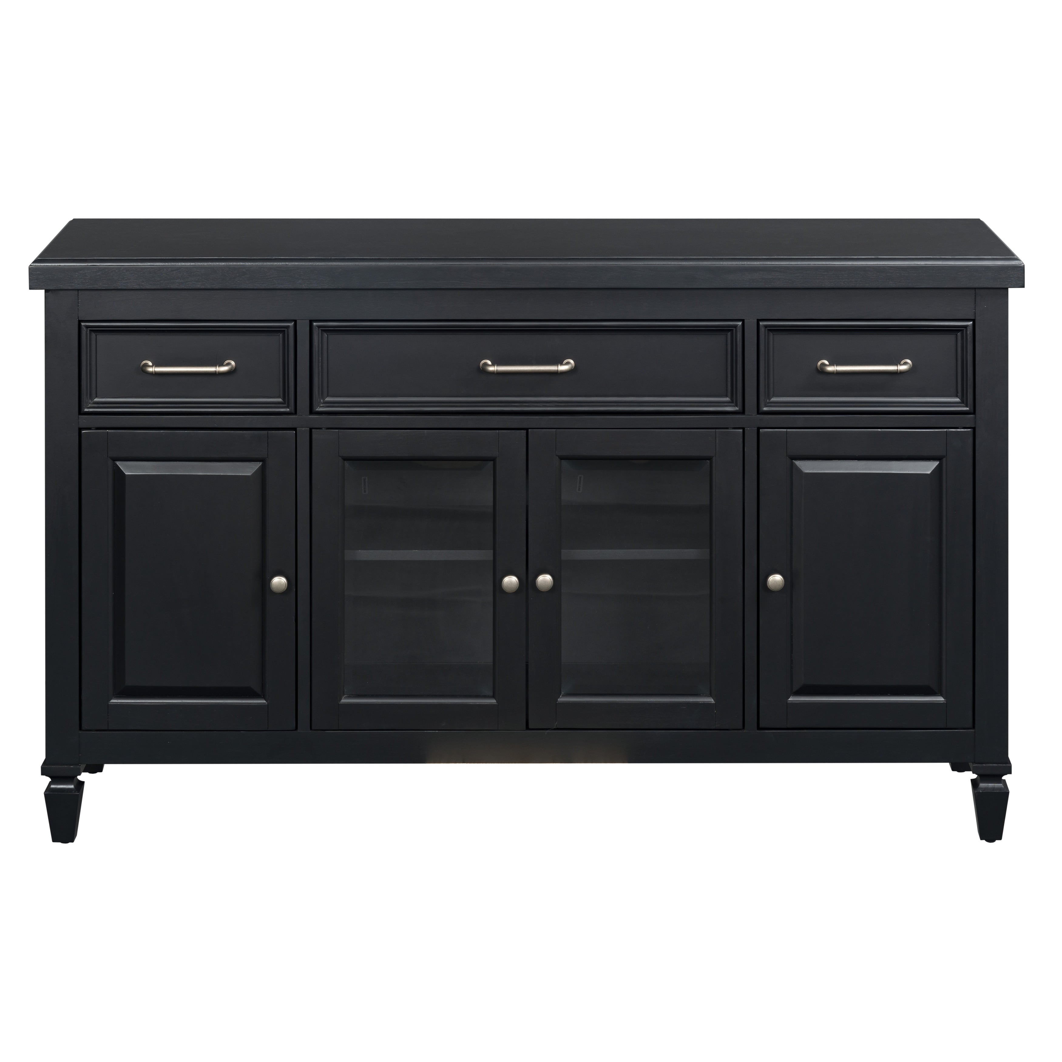 Sei Furniture Brielle Beveled Glass Door Server 64 W X 16 D X 39 H