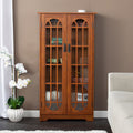 Copper Grove Cache 6 Shelf Oak Media Cabinet