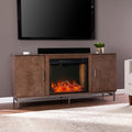 Sei Furniture Dibbonly Criss Cross Electric Fireplace With Media Storage 60 W X 17 D X 29 H