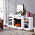 Sei Furniture Gallatin Criss Cross Electric Fireplace With Bookcases 18 W X 32 D X 72 H