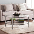 Carbon Loft Glenn Silver Metal Glass Round Cocktail Table
