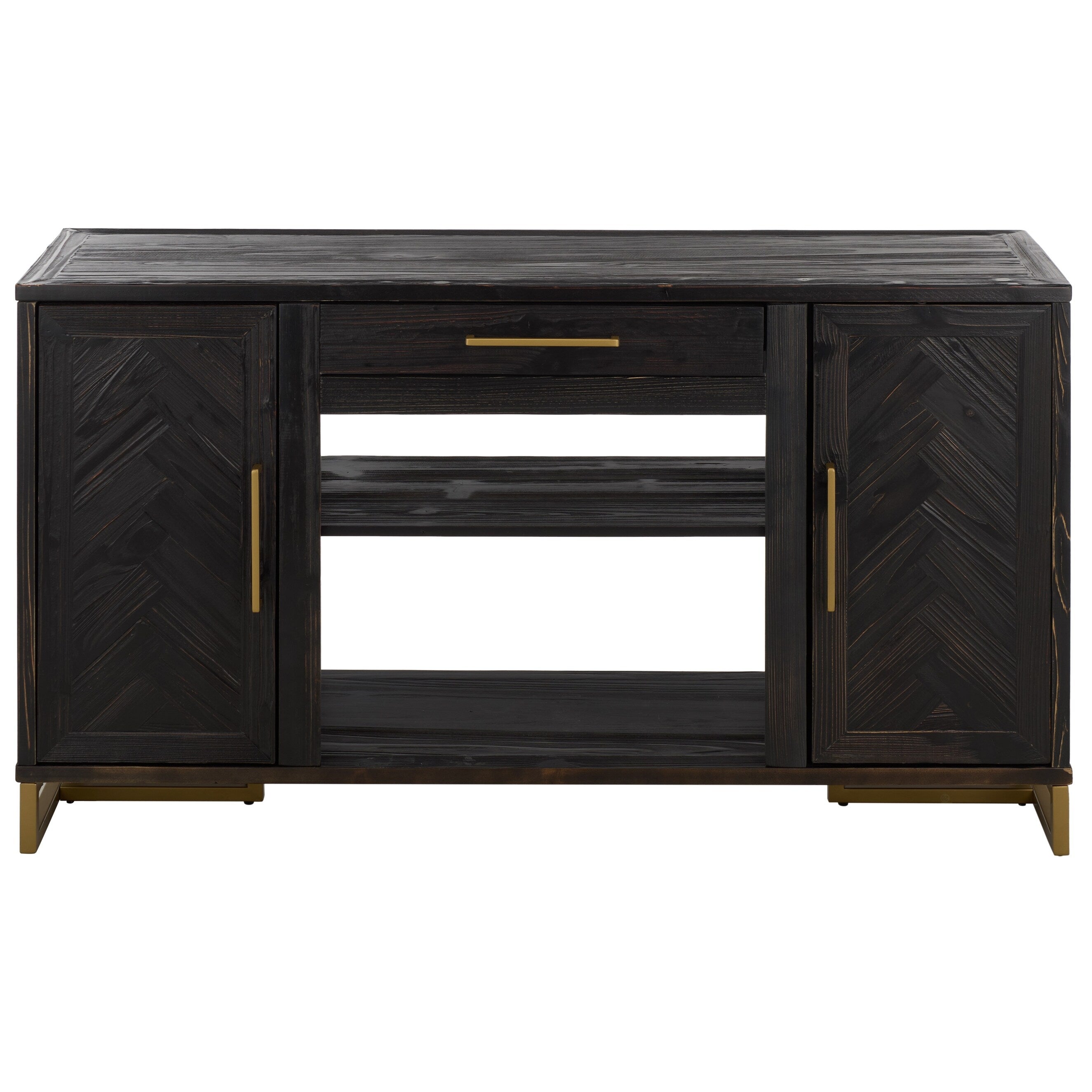 Sei Furniture Goram 2 Cabinet 1 Drawer Reclaimed Fire Sideboard 55 W X 15 D X 32 H