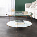 Silver Orchid Grant Clear Gold White Glass And Iron Coffee Cocktail Table