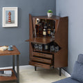 Carson Carrington Haramsoya Dark Tobacco Corner Bar Cabinet