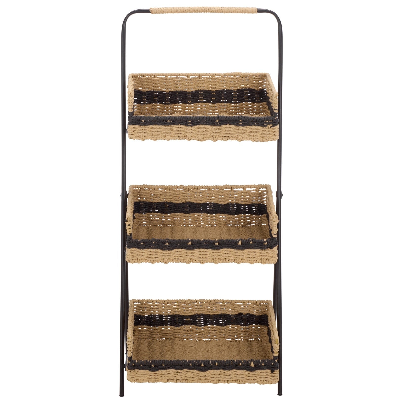 Sei Furniture Ingrid Iron And Paper Rope Shelf 16 W X 18 D X 36 H