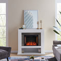 Harper Blvd Larry Industrial White Wood Electric Fireplace