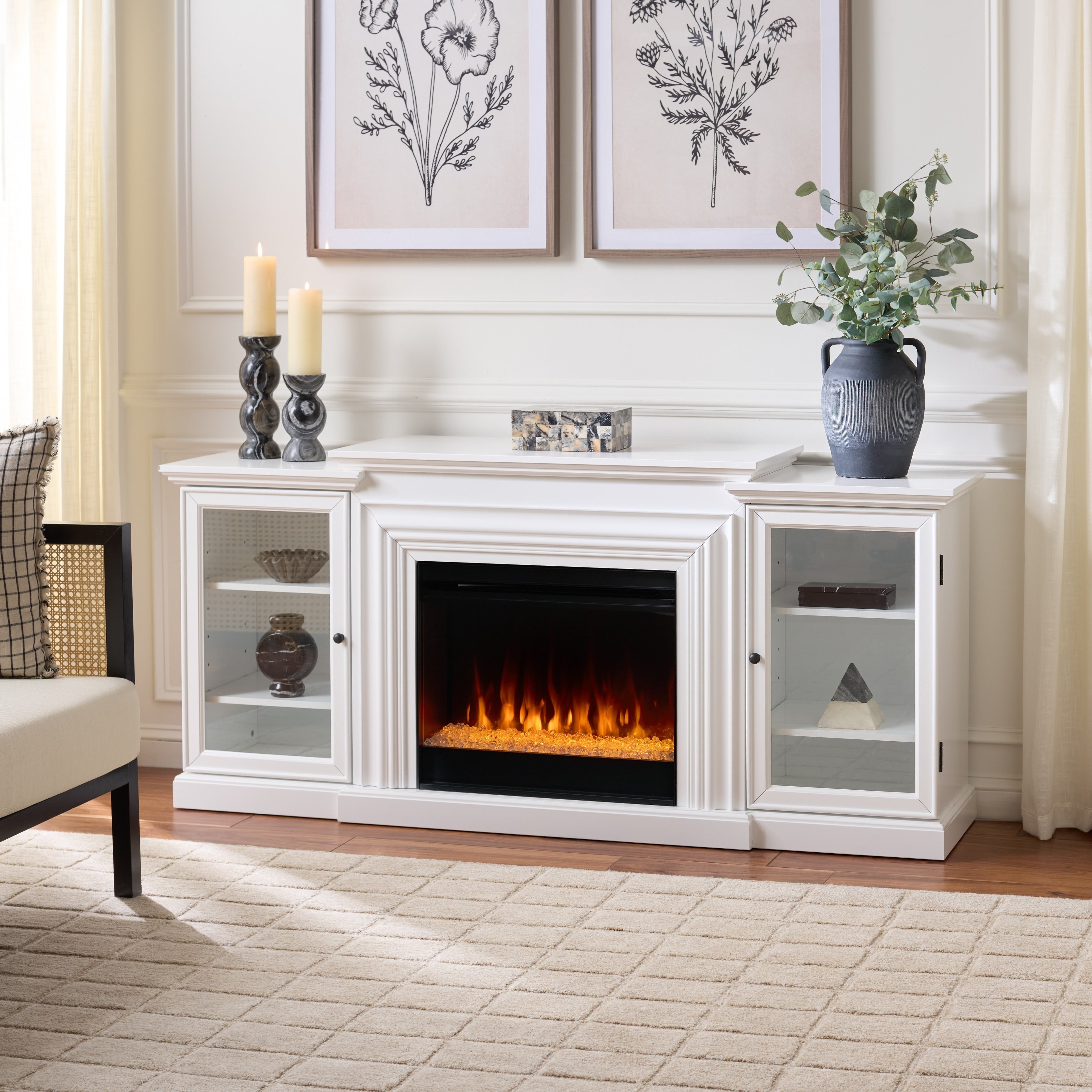Sei Furniture Lincoln 4 Shelf Electic Fireplace With Firebox 70 W X 16 D X 32 H