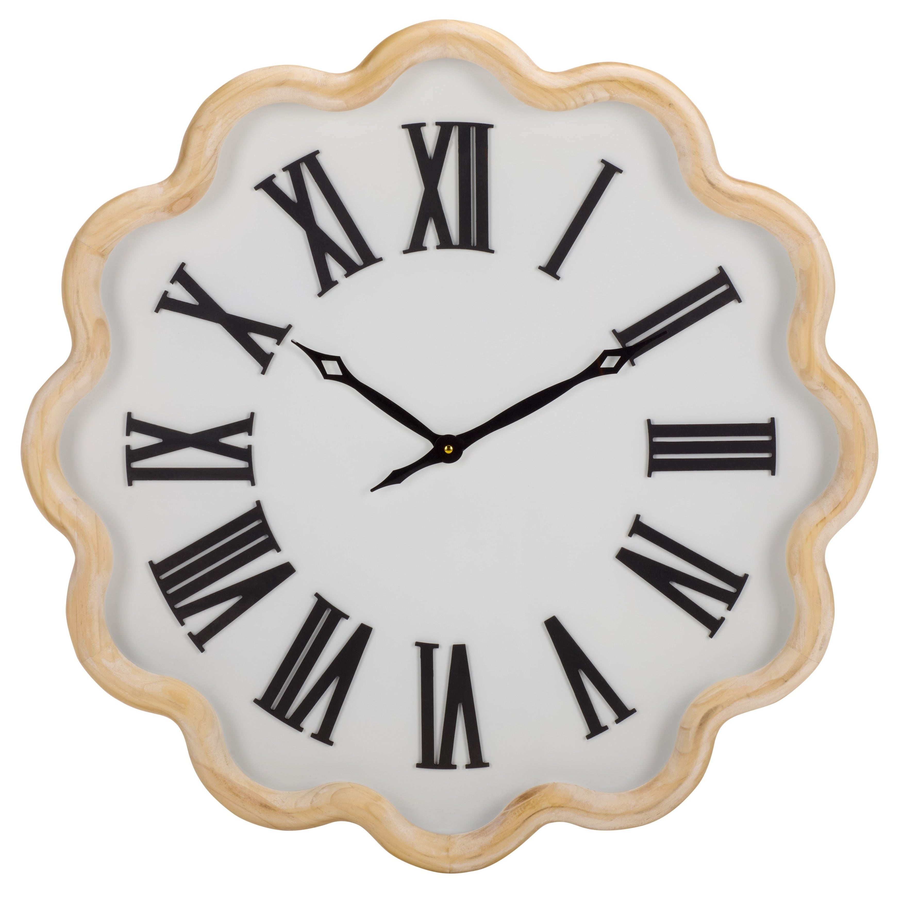 Sei Furniture Madesh Wood And Glass Clock 30 W X 3 D X 30 H