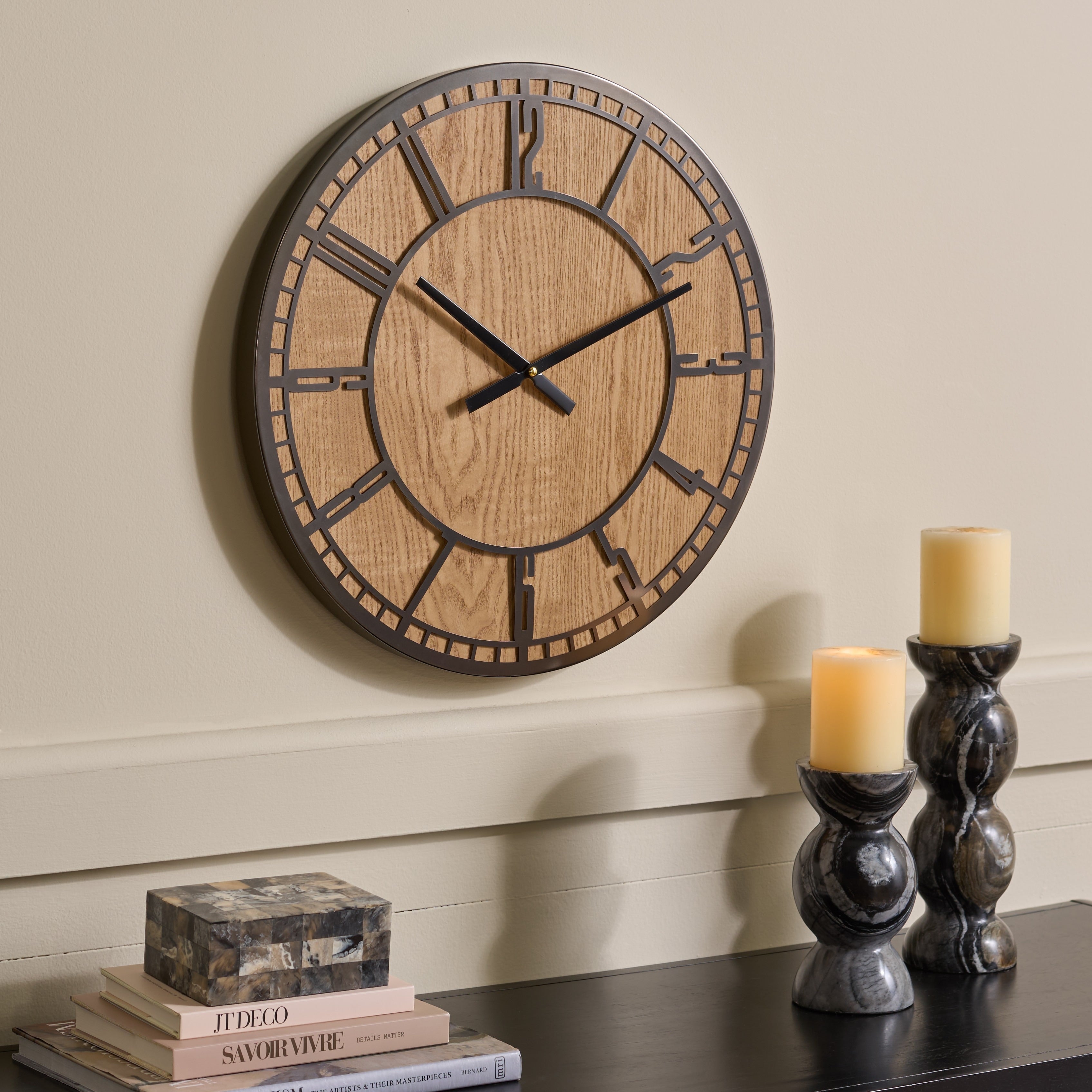 Sei Furniture Palesa Wood And Iron Clock 20 W X 2 D X 20 H