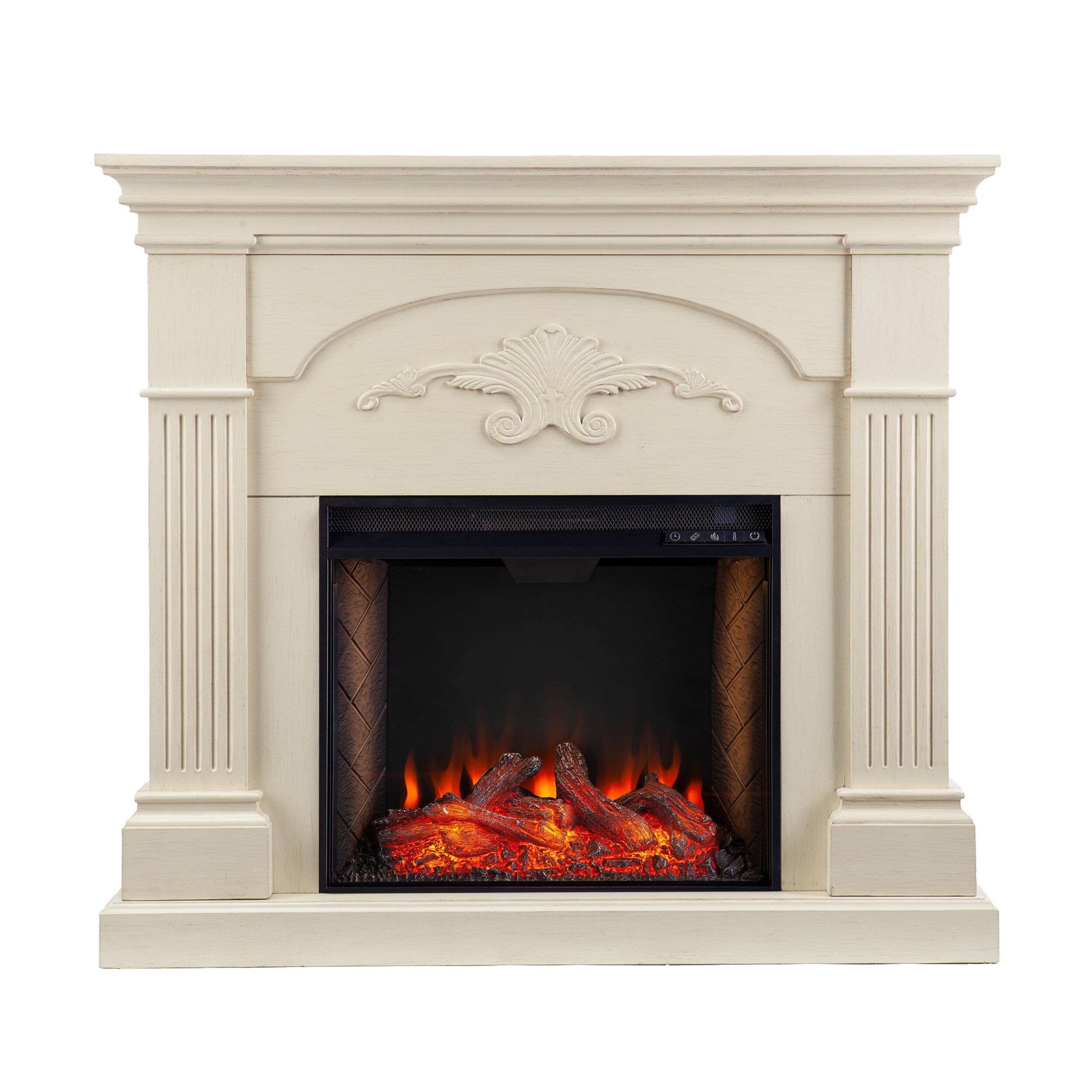 Sei Furniture Sicilian Criss Cross Electric Electric Fireplace 14 W X 40 D X 45 H