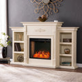 Sei Furniture Tennyson Criss Cross Electric Bookcase Fireplace 14 W X 42 D X 70 H