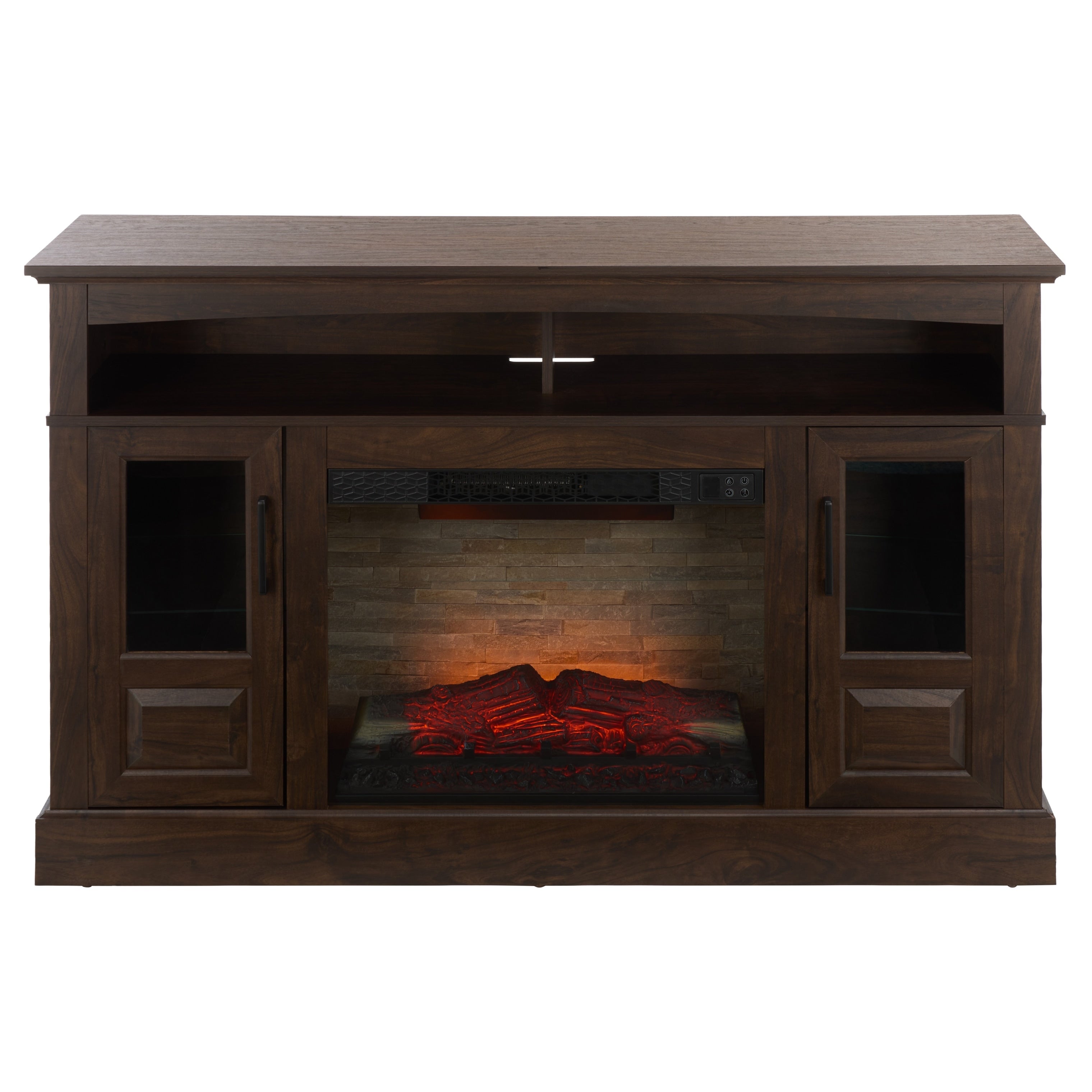 Sei Furniture Tom 2 Door Wood Fireplace 58 W X 16 D X 34 H
