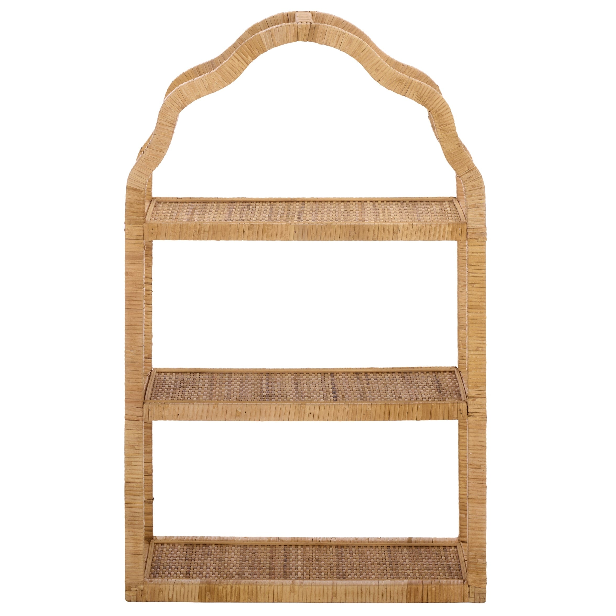 Sei Furniture Waldo Wood And Rattan Wall Shelf 19 W X 7 D X 31 H