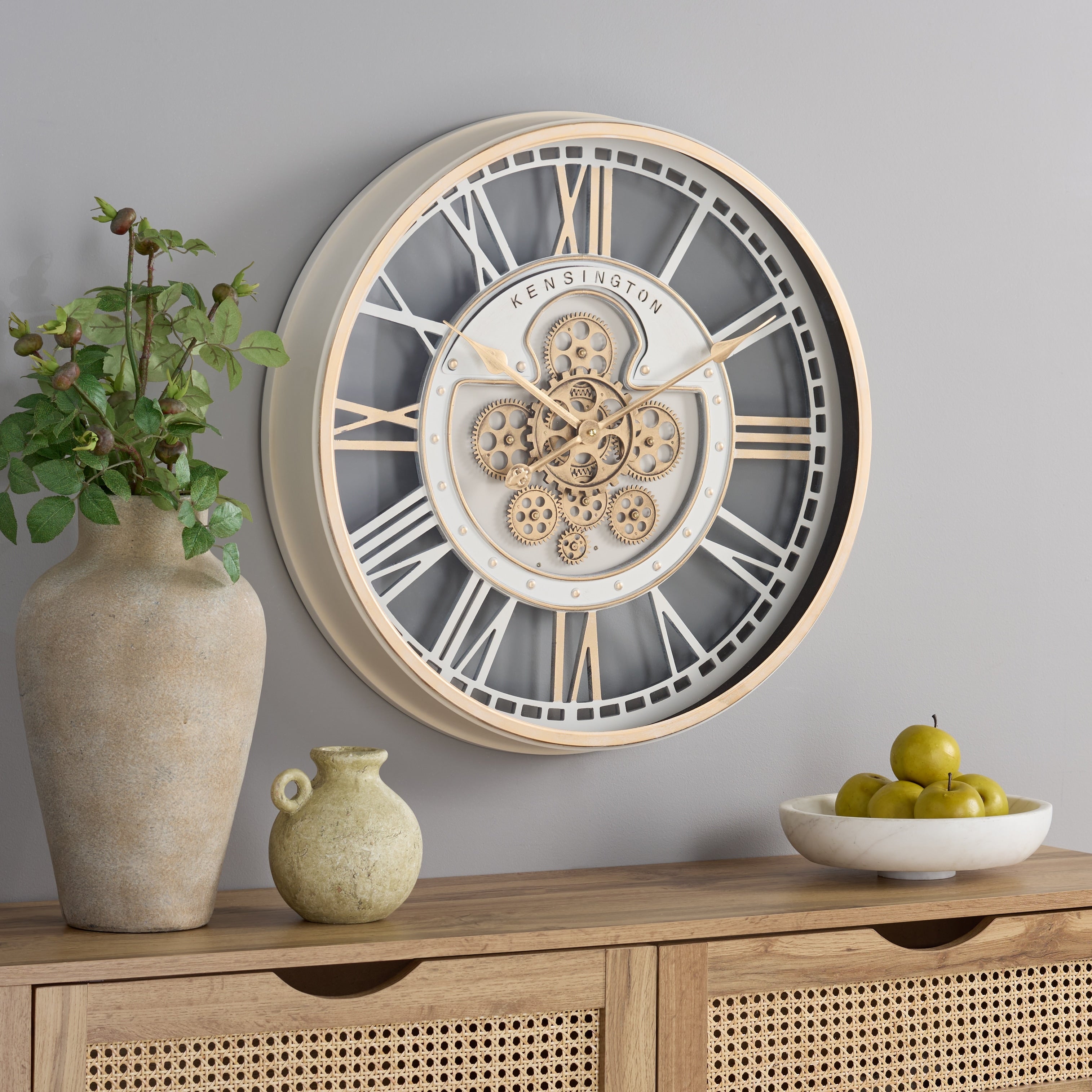 Sei Furniture Willmar Roman Gear Clock 24 W X 4 D X 24 H