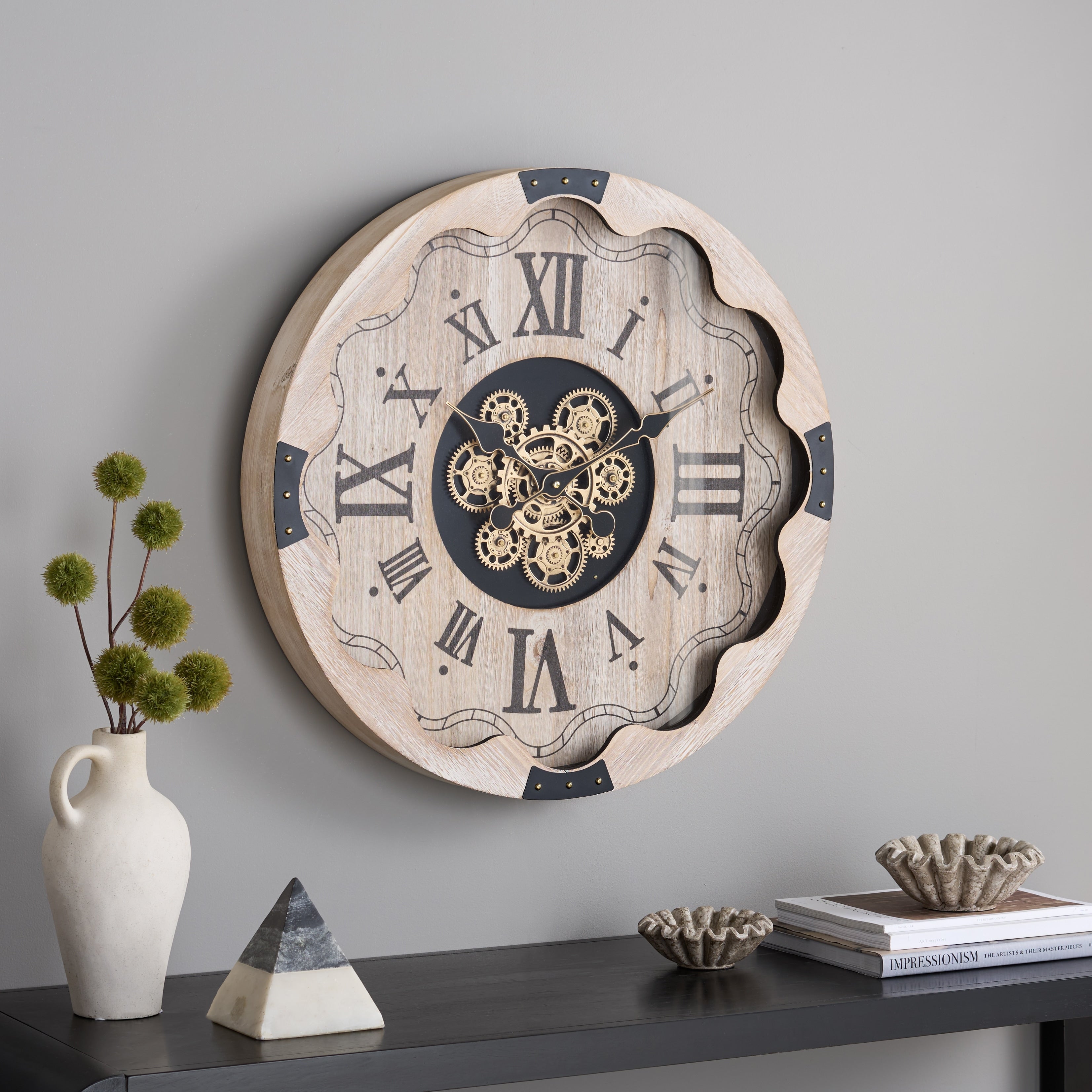 Sei Furniture Winifred Roman Gear Wall Clock 25 W X 3 D X 25 H