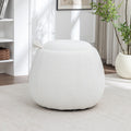 Seynar 25 Faux Sherpa Round Storage Ottoman Large Cozy Boucl Footrest Stool