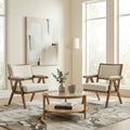 Seynar Rustic Mid Century Chenille Accent Chair Set Of 2 With Nailhead Trim And Wood Frame
