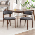 Seynar Set Of 2 Mid Century Modern Chenille Dining Chairs With Solid Wood Frame