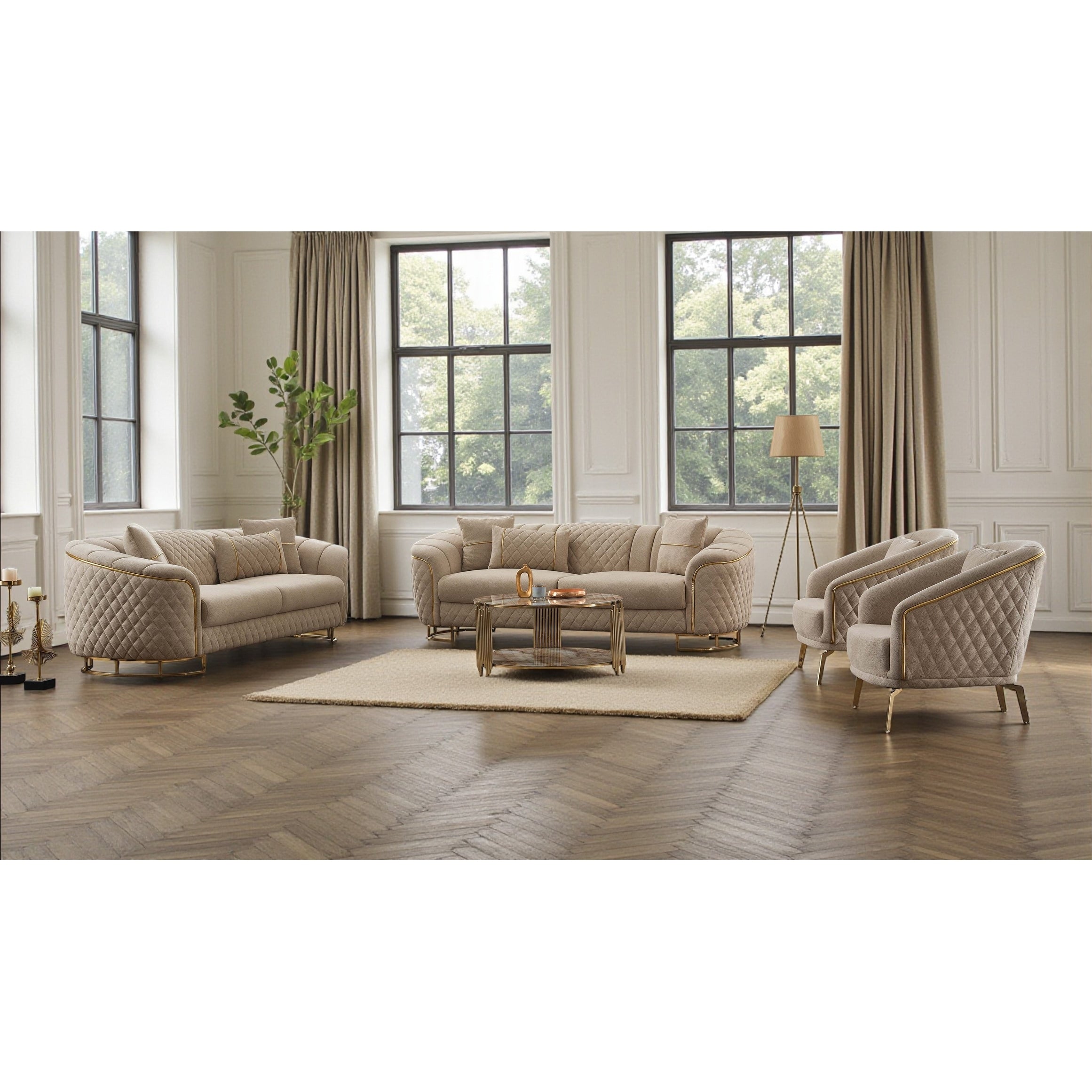 Silva 4 Pieces Living Room Sets 1 Sofa 1 Loveseat 2 Chair