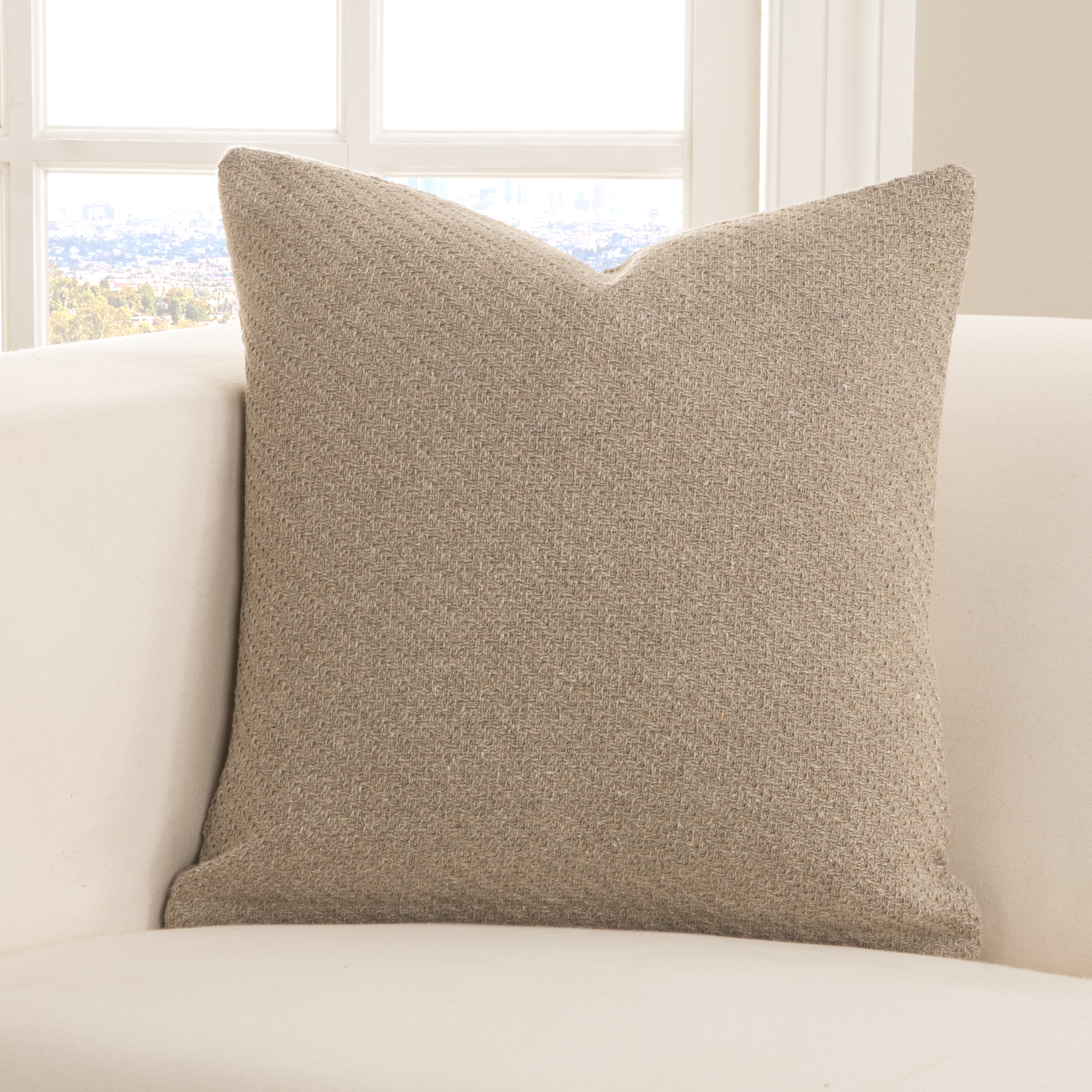 Siscovers Earthy Toss Tan Cotton Polyester Throw Pillow With Removable Sham