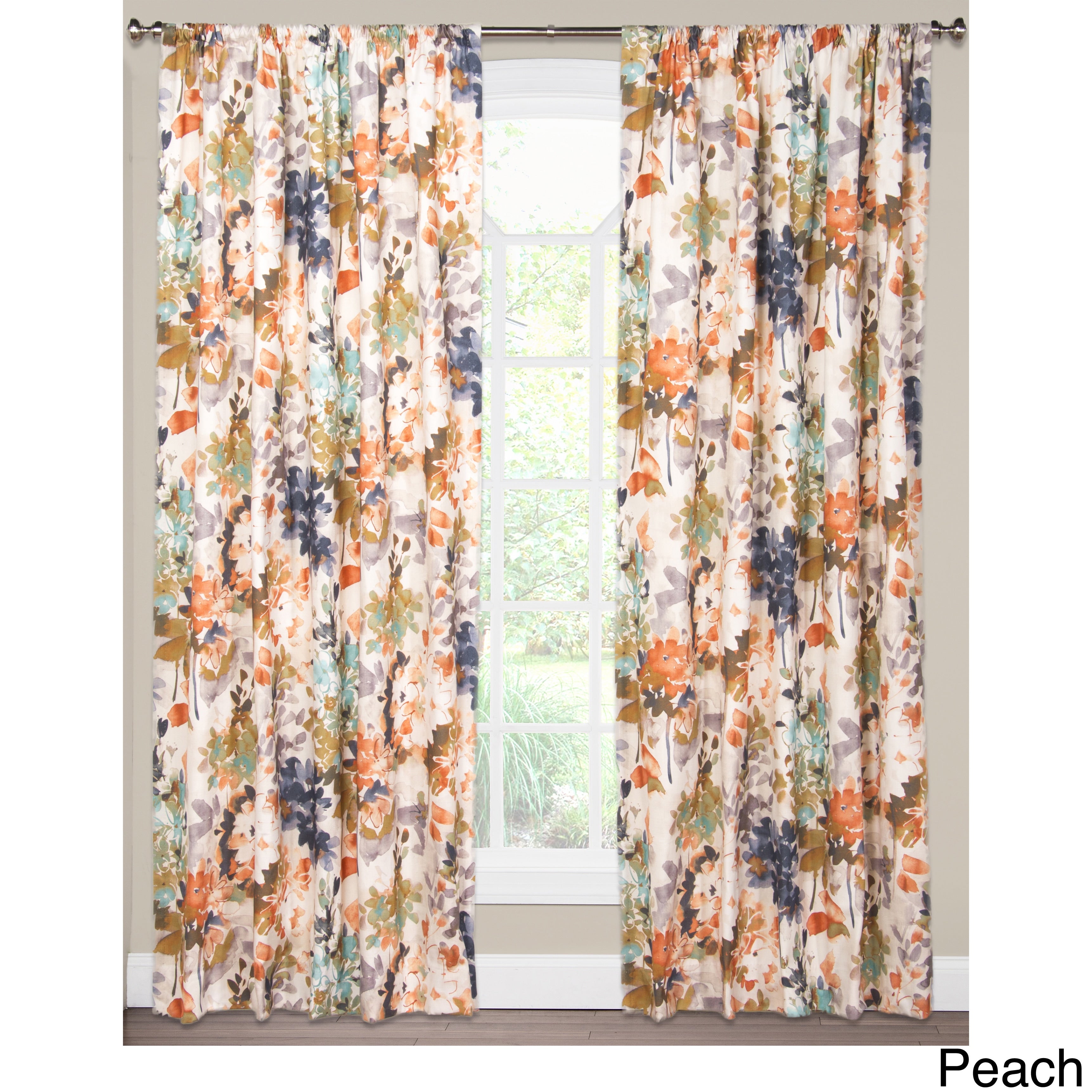 Siscovers Multi Color Cotton Floral Curtain Panel