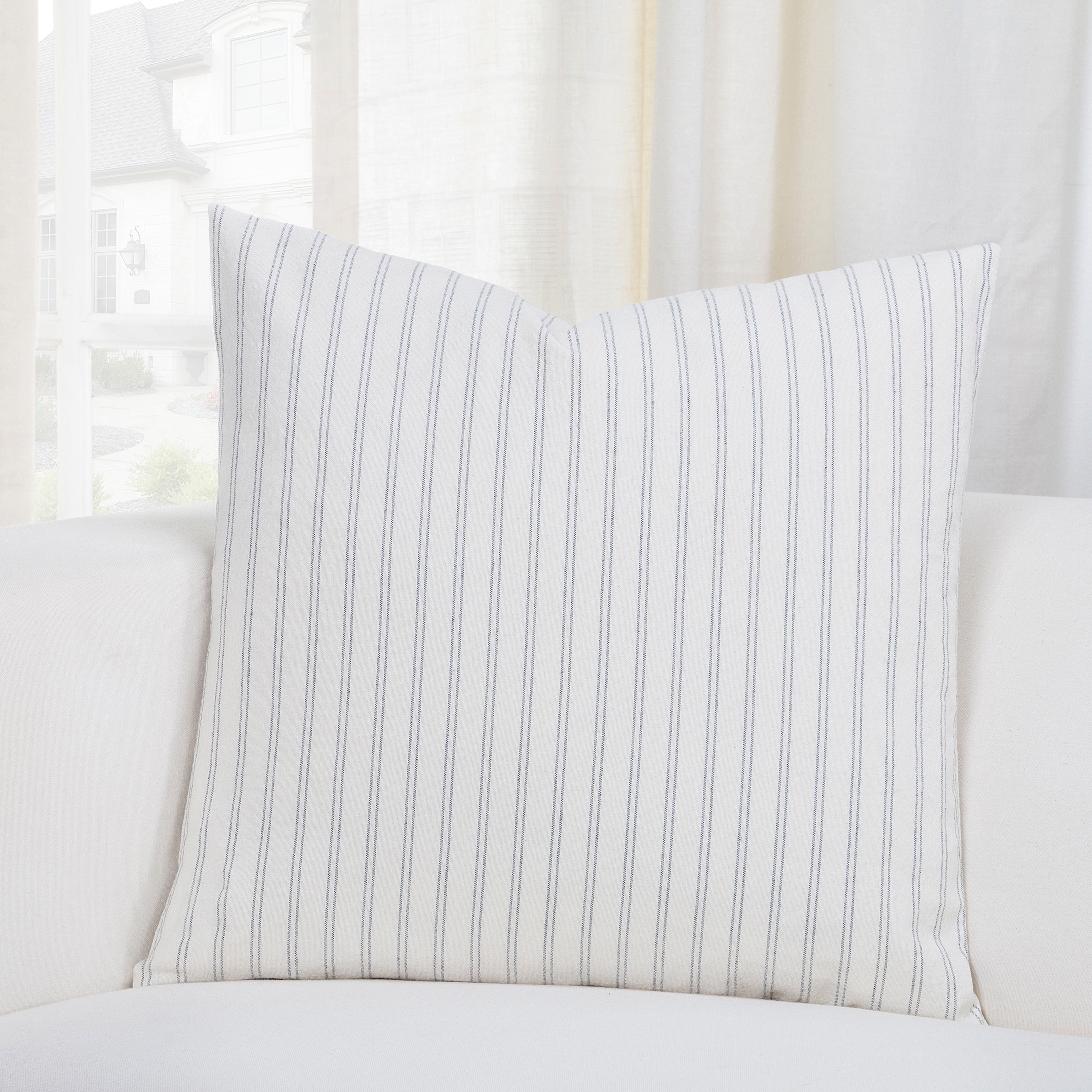 Siscovers Ticking Stripe Pewter Accent Throw Pillows