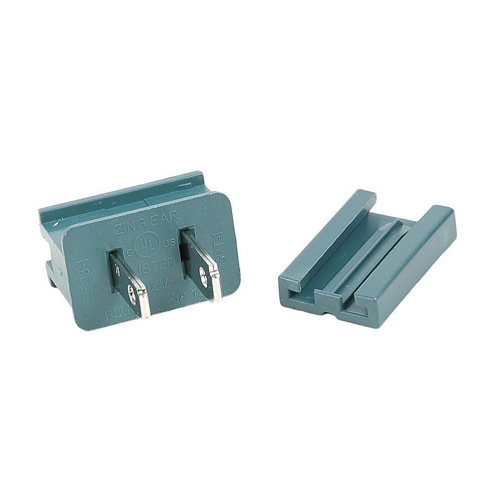 Spt 1 Male Plug Snap On Vampire Plugs Green Polarized 8 Amp 25 Pack Medium