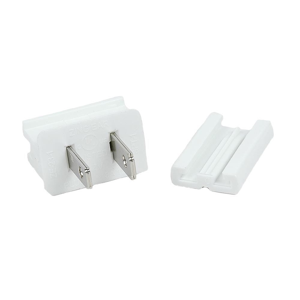 Spt 1 Male Plug Snap On Vampire Plugs White Polarized 8 Amp 25 Pack Medium