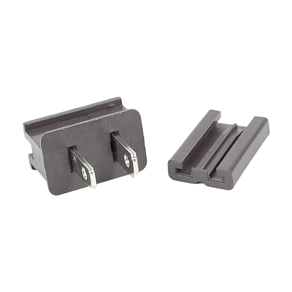Spt1 Male Plug Snap On Vampire Plugs Brown Polarized 8 Amp 5 Pack Medium