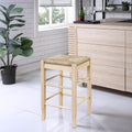 Sq Rush Backless Wood 24 Inch Counter Stool