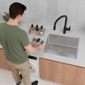 22 Undermount Single Bowl Laundry Sink 18G Stainless Steel S 320 22 X 18 X 12
