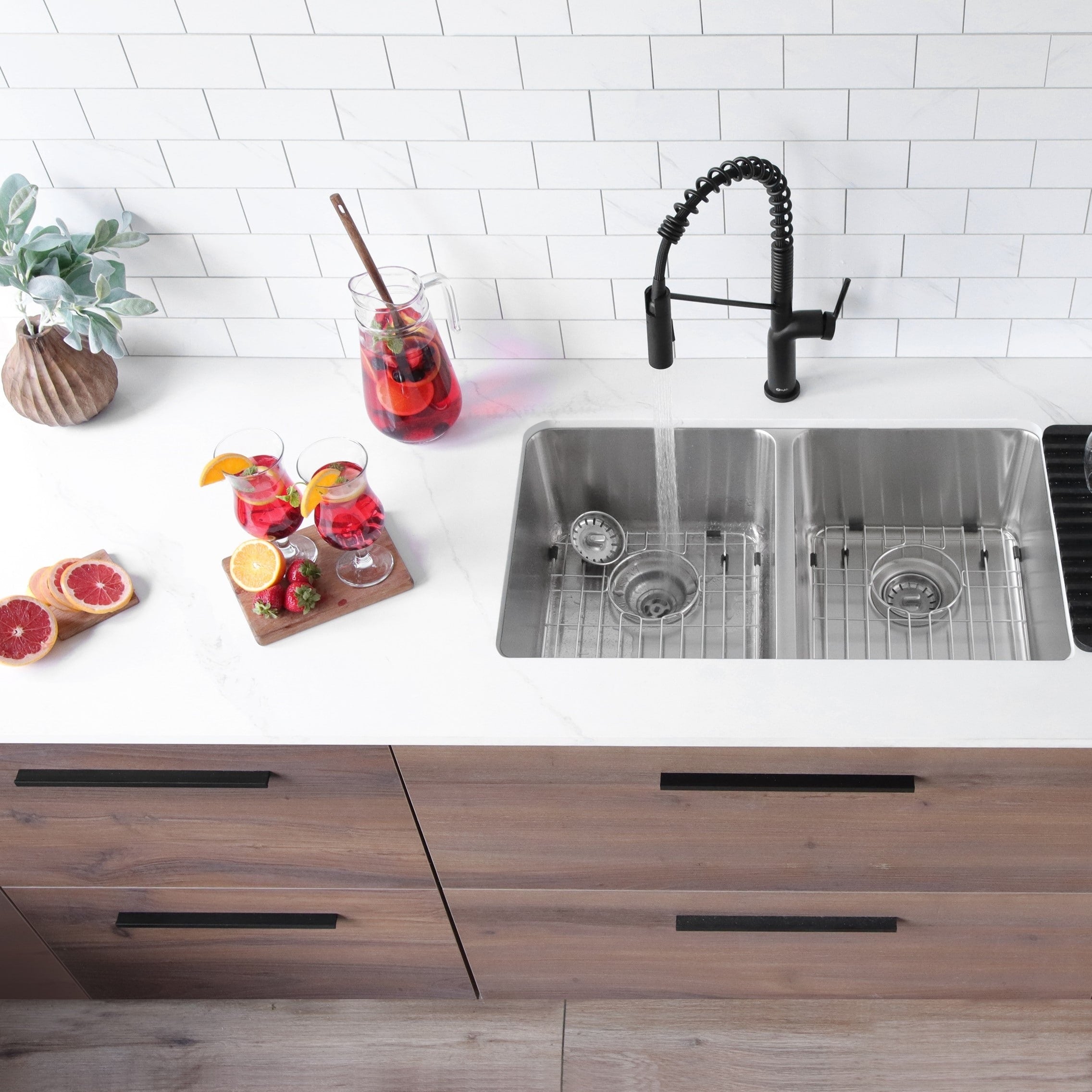 30 L X 17 3 4 W Double Basin Dual Mount Stainless Steel Kitchen Sink 18 Gauge