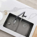 32 L X 18 W Stainless Steel Double Basin Undermount Kitchen Sink With Strainers Pearl Black 32 X 18 X 9