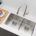 33 L X 18 W Stainless Steel Double Basin Undermount Kitchen Sink With Grids And Strainers