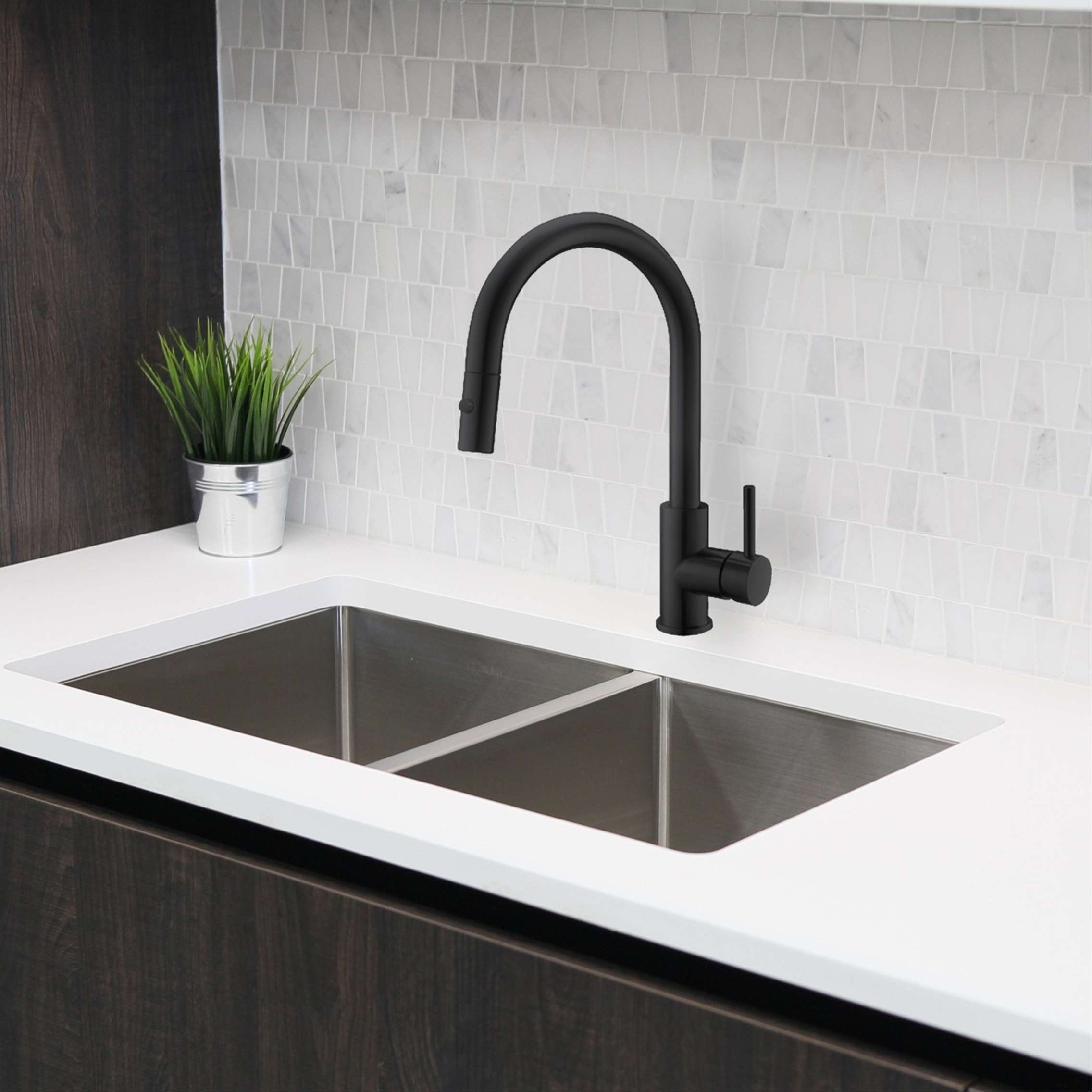 Single Handle Pull Down Stainless Steel Kitchen Faucet K 131S Faucet Height 14