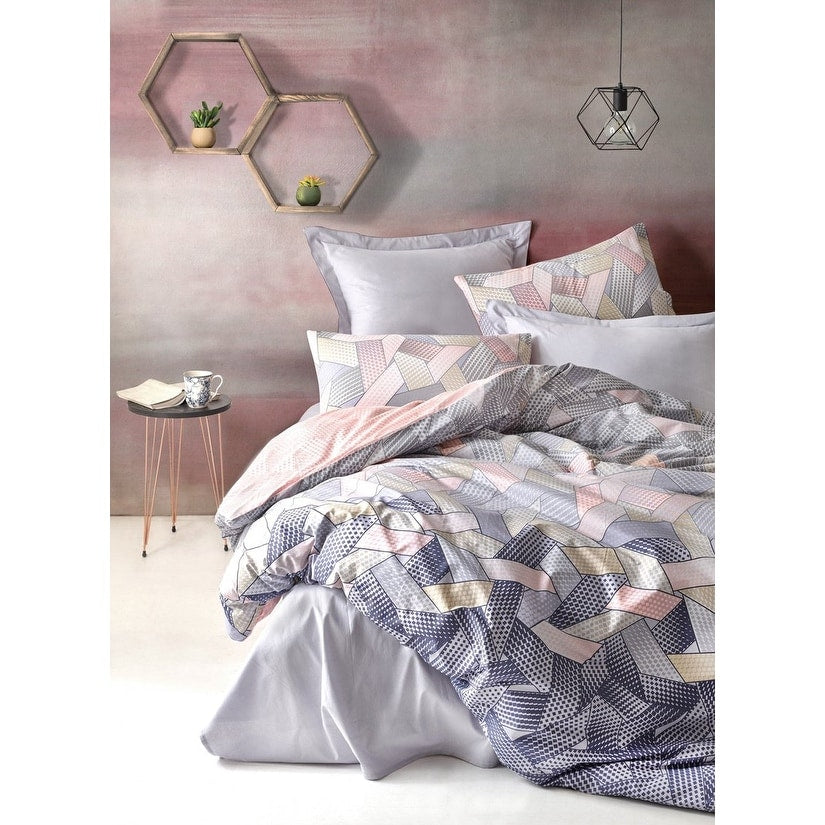 Sussexhome Blush In Gray Full Size Duvet Cover Set Hypoallergenic