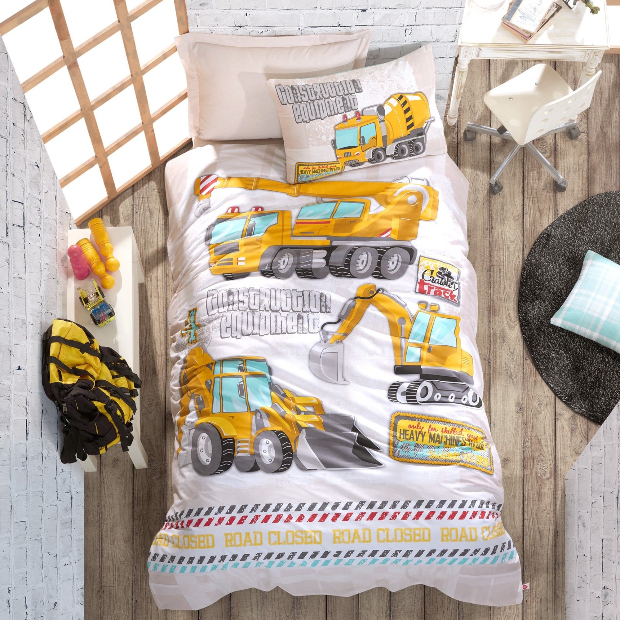Sussexhome Building White Twin Size Duvet Cover Set