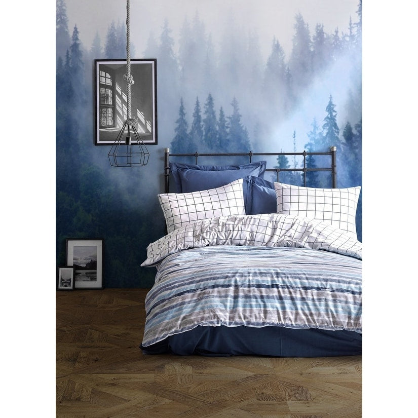 Sussexhome Off White Full Size Duvet Cover Set Blue Hypoallergenic