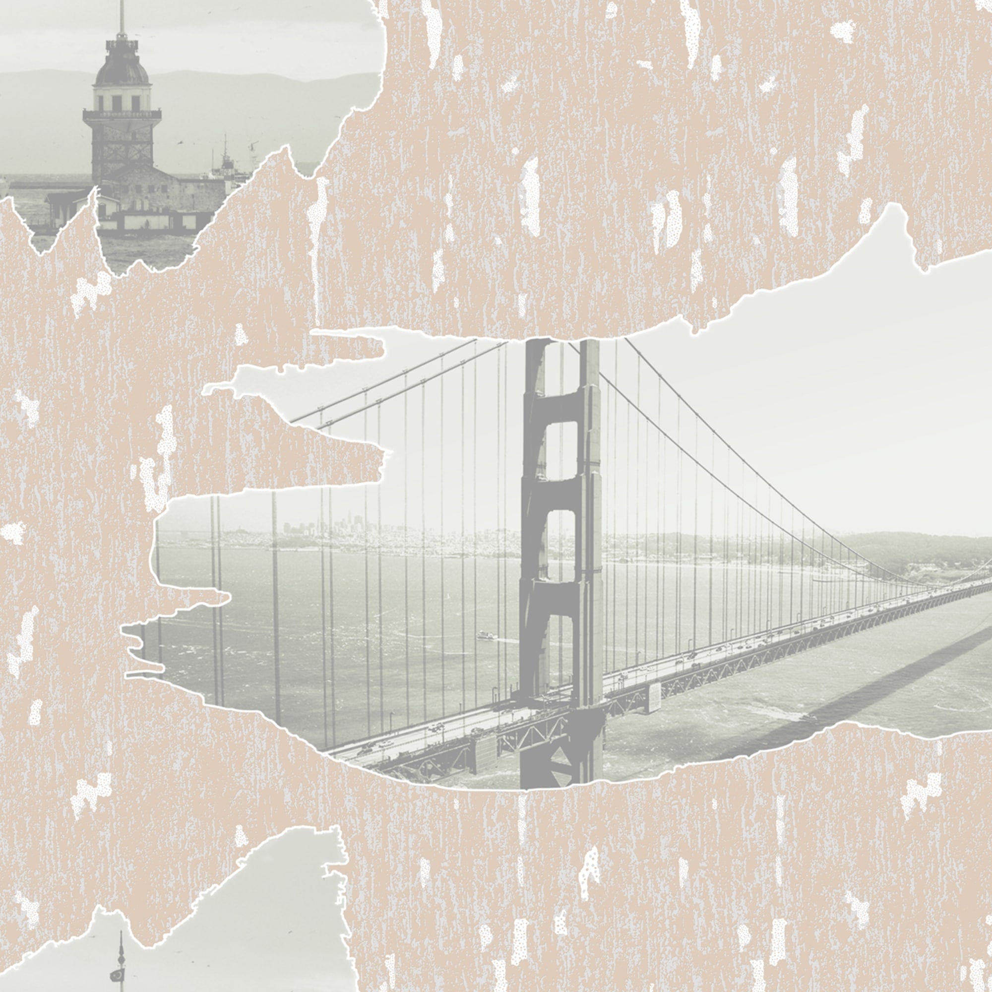 Sussexhome Removable Wallpaper Waterproof Strippable Light Resistance Cleanable Wall Paper Roll Wallpaper Istanbul