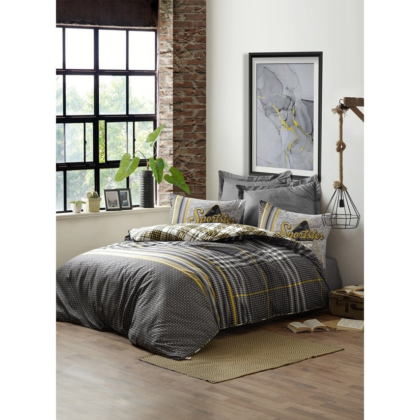 Sussexhome Sports In Gray Full Size Duvet Cover Set 1 Duvet Cover 1 Fitted Sheet 2 Pillowcases Iron Safe Hypoallergenic