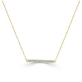 Sabrina 14K Gold 1 10Ct Tdw Diamond Bar Necklace On An Adjustable 14 16 18 Chain