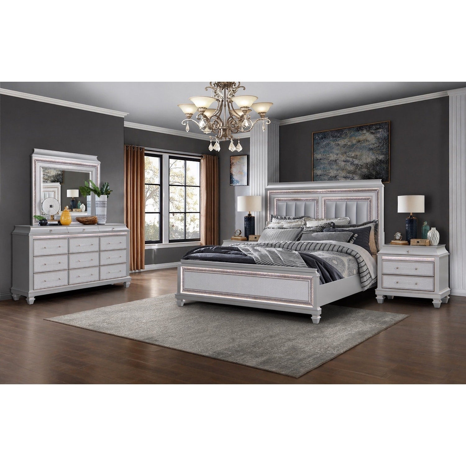 Sabrina Bedroom Set With Led Lighting