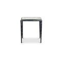 Sabrina Side Table Square Cast Glass Top Hammered Aluminum Frame Clear