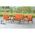 Saco Orange 4 Piece Outdoor Chat Set