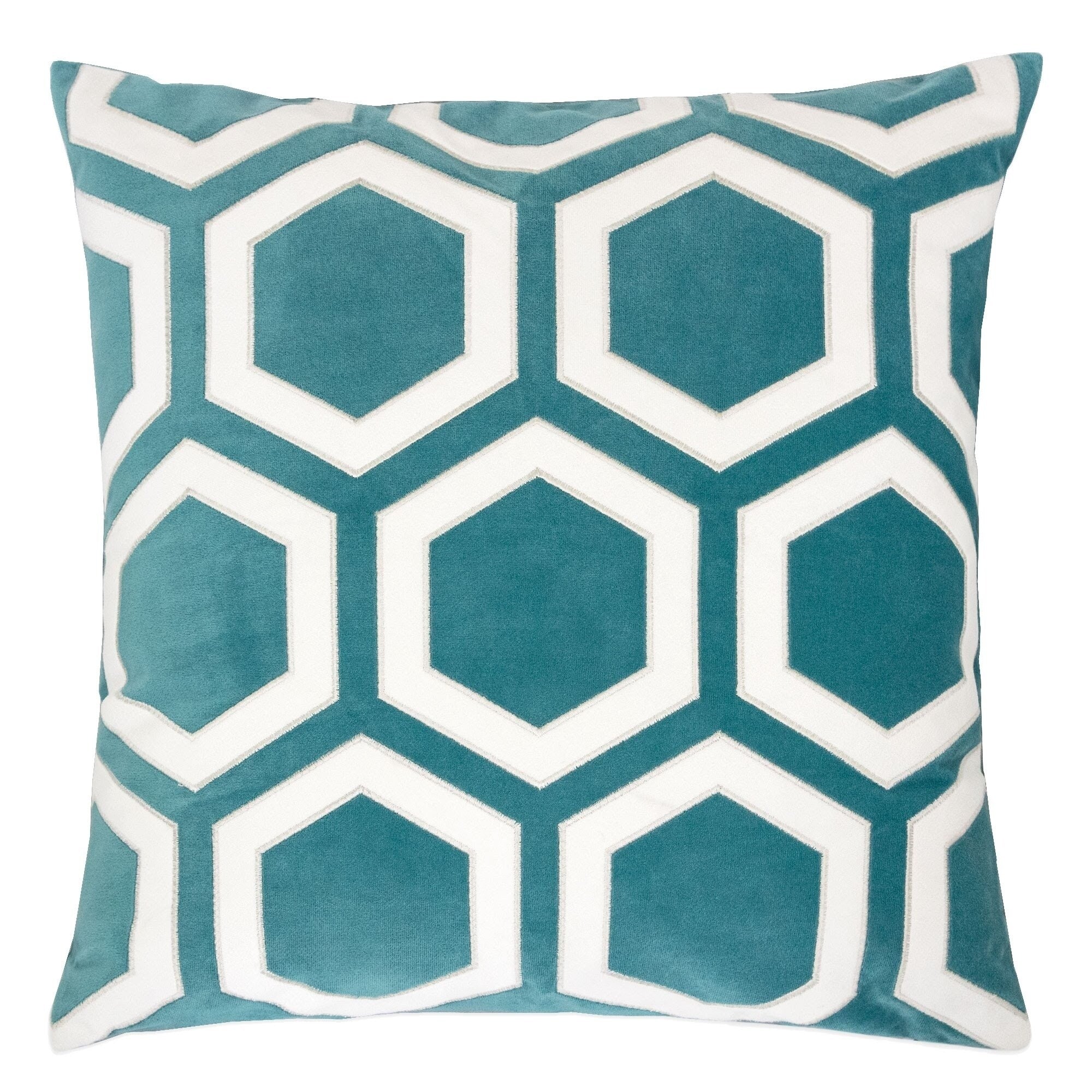 Sadie Applique Velvet 20 Square Decorative Throw Pillow